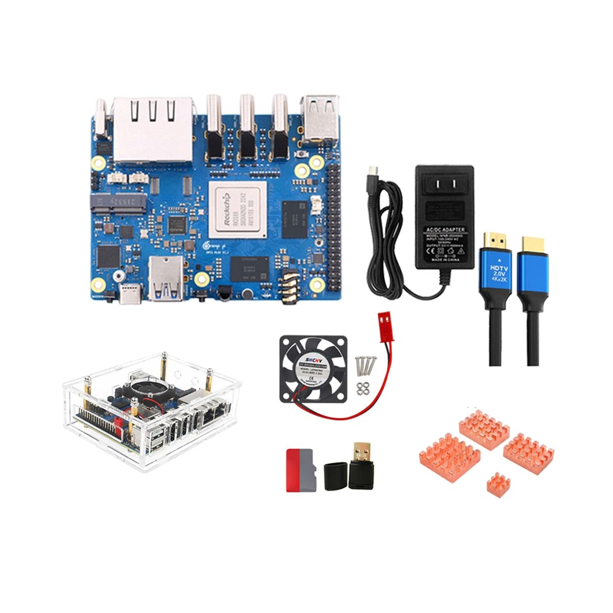 For Orange Pi 5 Plus 16G RK3588 2.5G Supports 8K Video 2.5G Supports WiFi6 BT Module Set US Plug