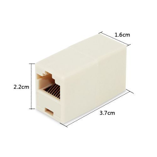 2pcs RJ45 Female To Female Network Ethernet LAN Splitter Connector