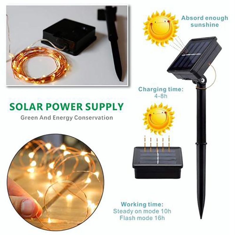 IP44 Waterproof String Lights 2V 200 LED Solar Christmas