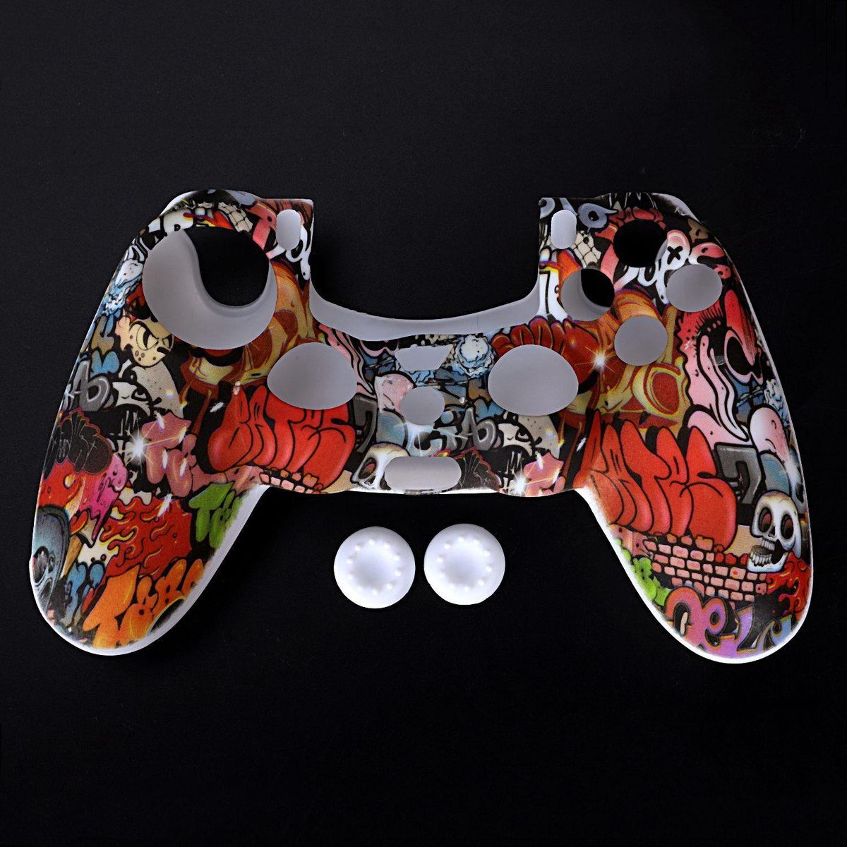 Silicone Cover + 2 Thumbsticks Grips For PS4 Pro Slim