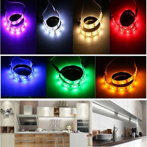 4 Pcs 300mm 5050 LED Strip Link Light Under Cabinet Kitchen Cupboard Lighting Set (Green)