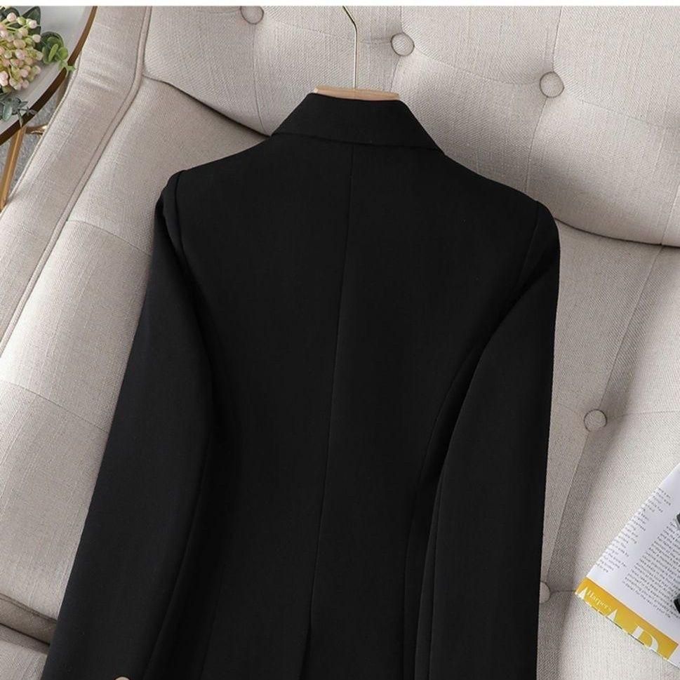 Black Small Business Suit Coat for Women Spring and Autumn 2023 New Temperament Leisure Small High-Grade Slim-Fitting Suit Top