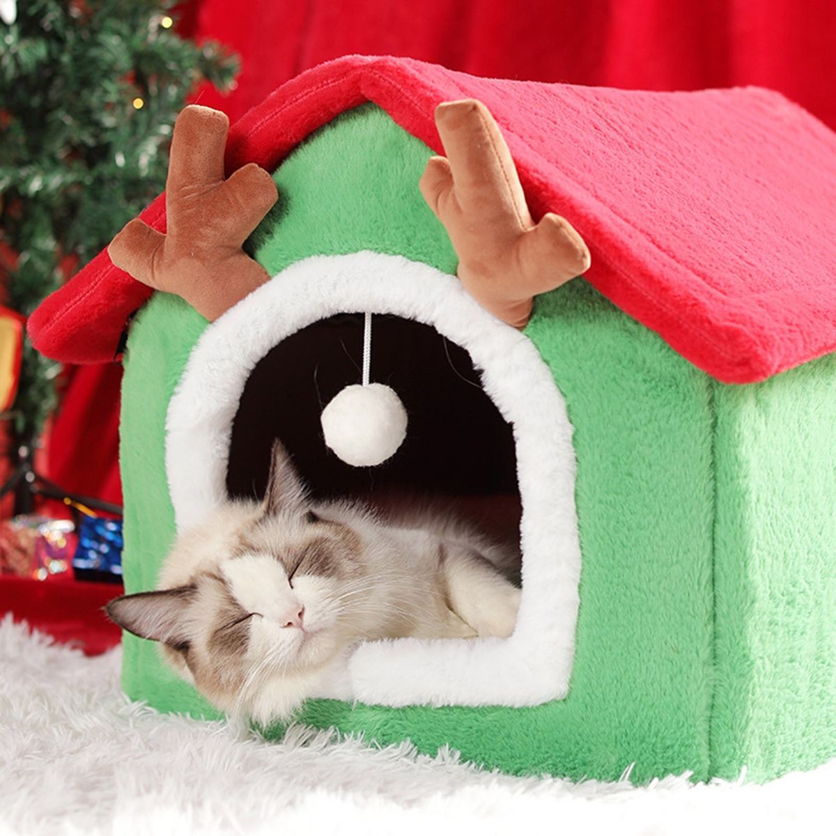 Fodable Indoor Pet House,Cat Bed Removable And Washable