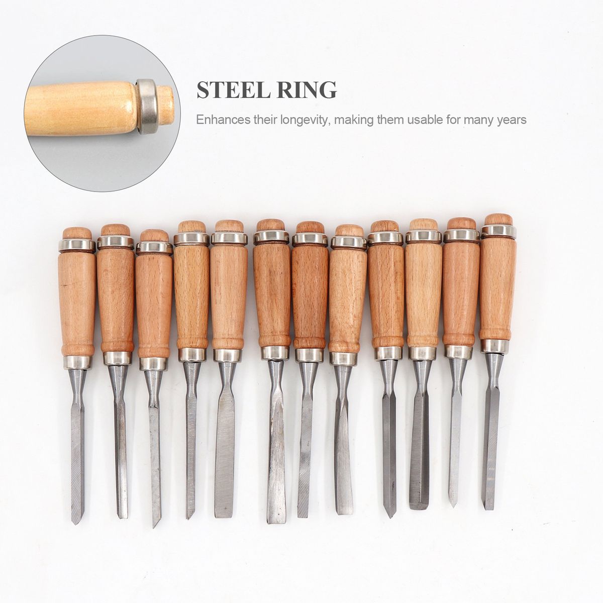 12PCS Wood Chisel Sets With Cases Professional Wood Carving