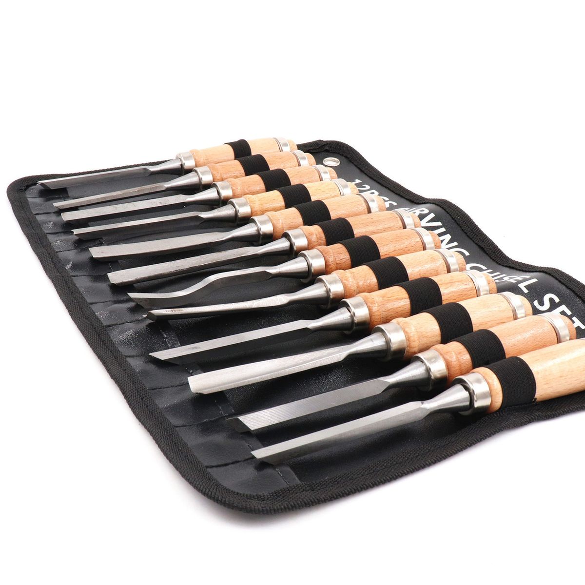 12PCS Wood Chisel Sets With Cases Professional Wood Carving