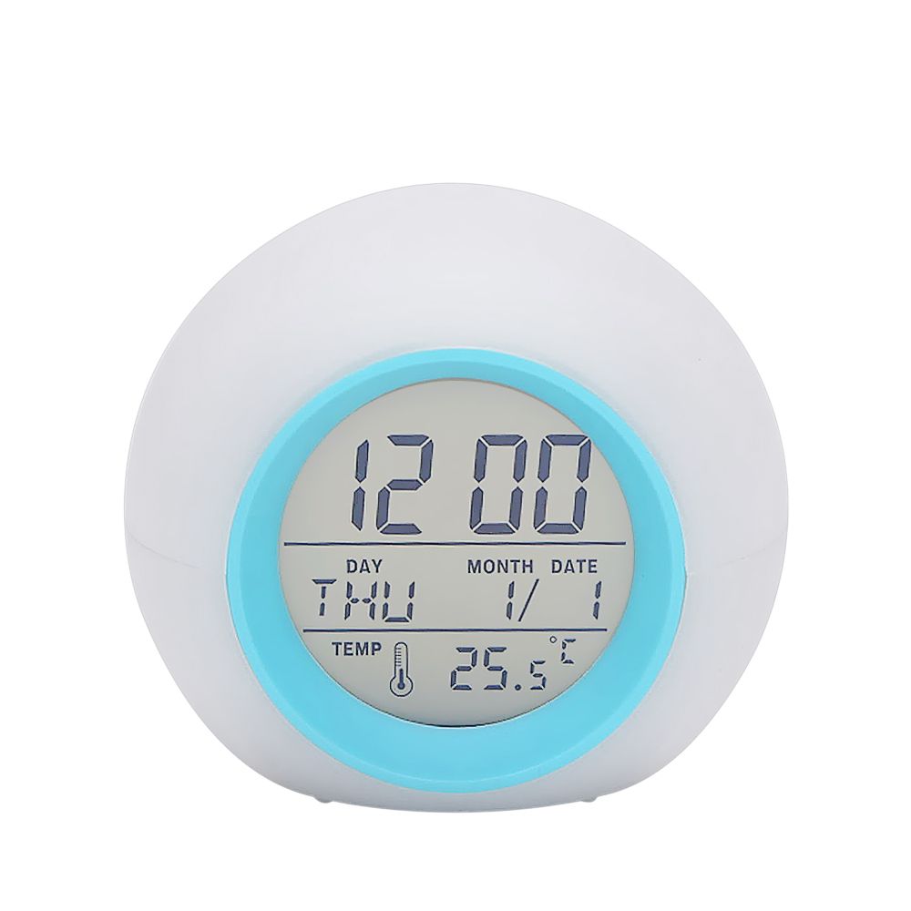 Multi-functional LED Table Alarm Clock 7 Colors Changing