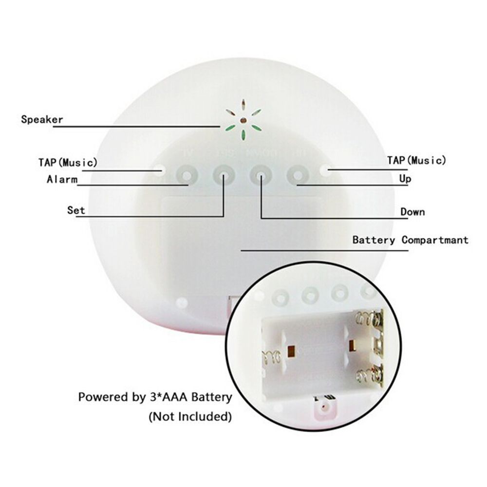 Multi-functional LED Table Alarm Clock 7 Colors Changing