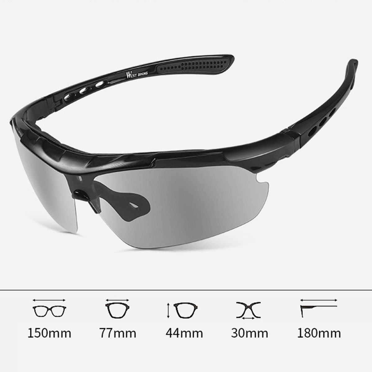 Photochromic Sports Sunglasses UV400 Protection Glasses