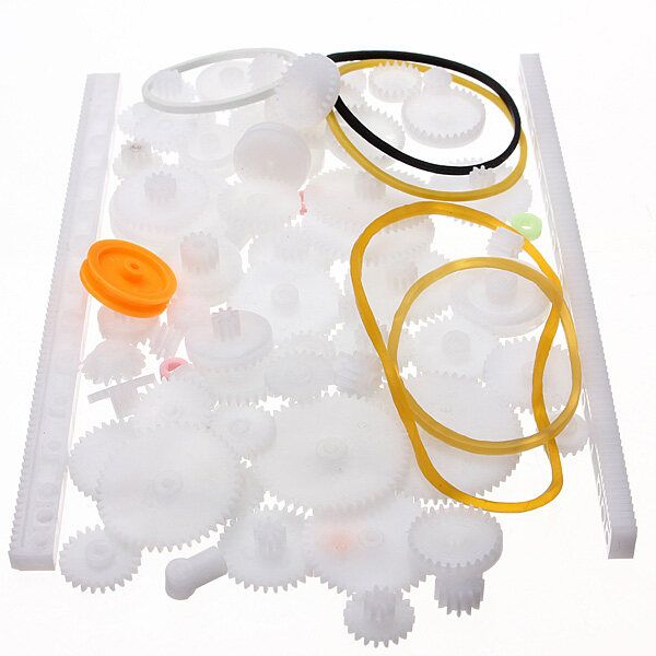 75x White Plastic Gear Rack Pulley Belt Worm Gear Single Double-gear 8-56 Teeth