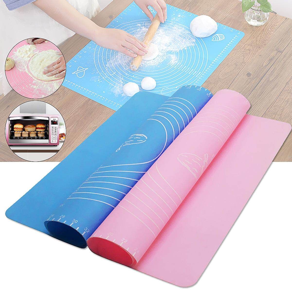 Silicone Rolling Cut Mat Clay Pastry Icing Dough Cake Tool # 26*29cm Blue 26 * 29cm