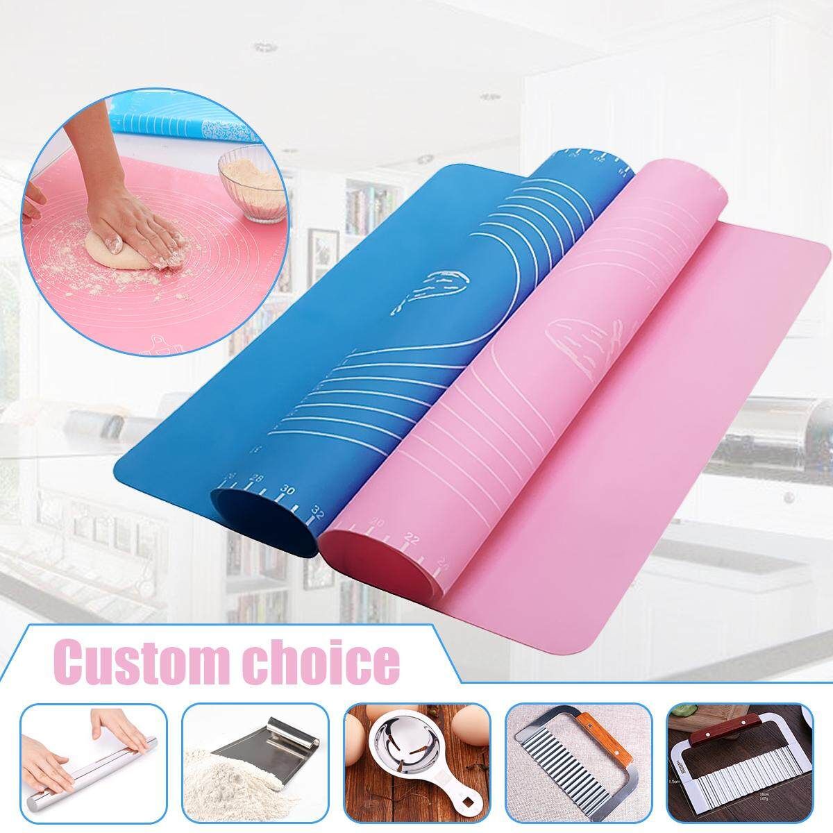 Silicone Rolling Cut Mat Clay Pastry Icing Dough Cake Tool # 26*29cm Blue 26 * 29cm