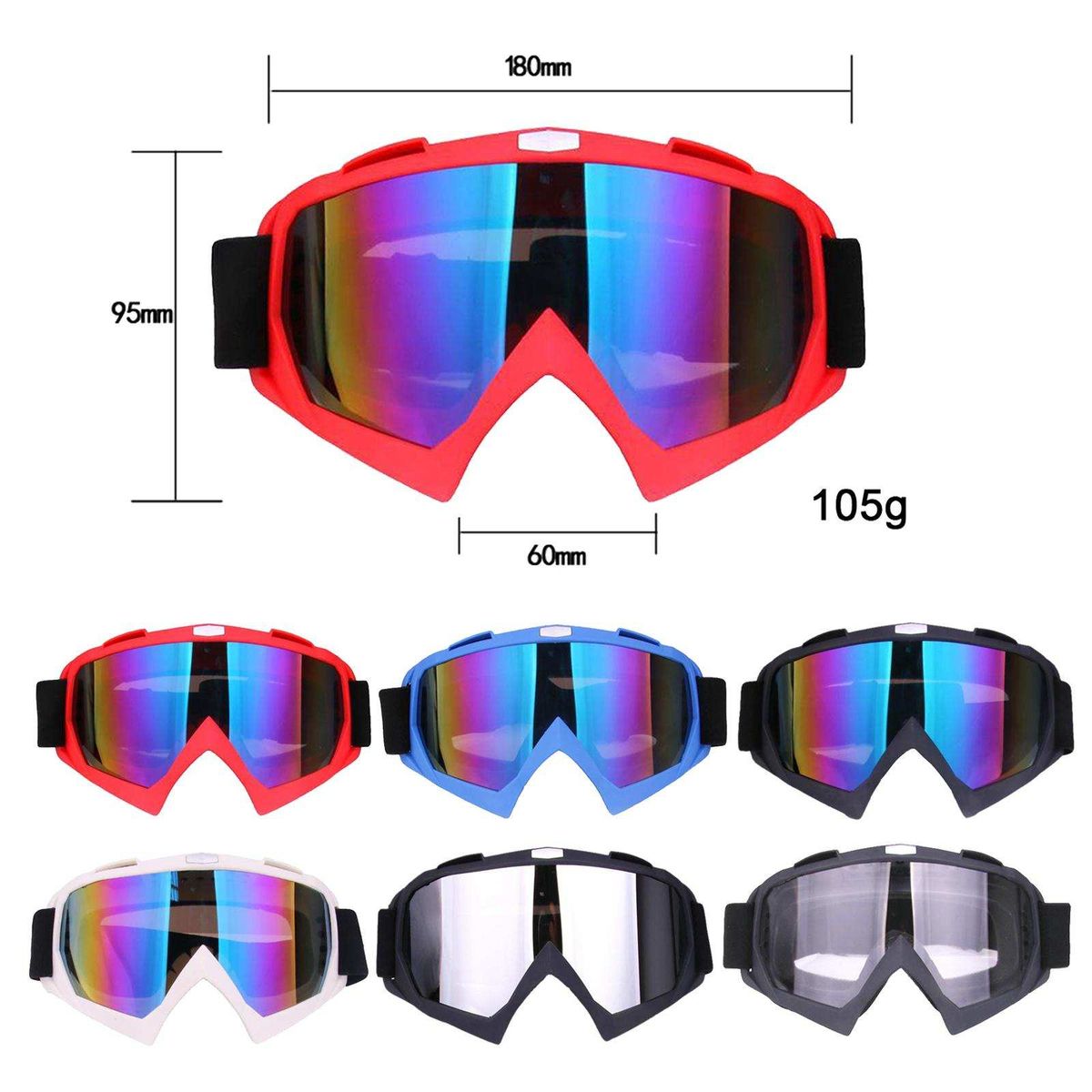 Ski Safety Glasses Goggles Windproof ATV Dirt Blue