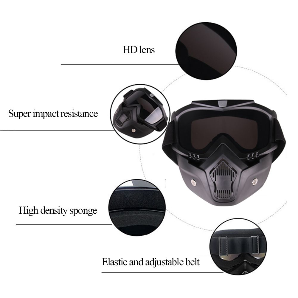 Modular Mask Detachable  Motorcycle Racing  Protective Face