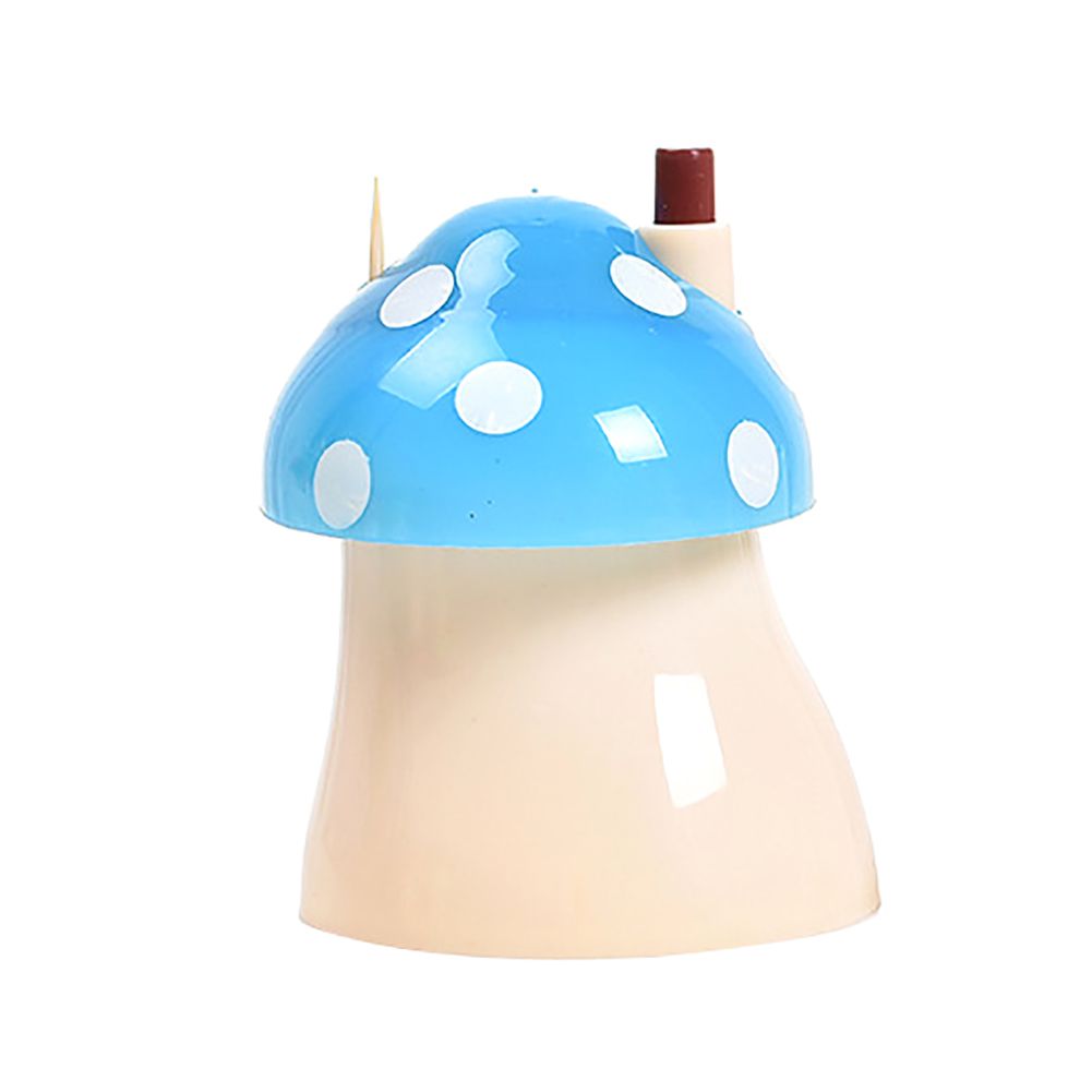 Portable Home Bar Mushroom Automatic Toothpick Storage-Blue