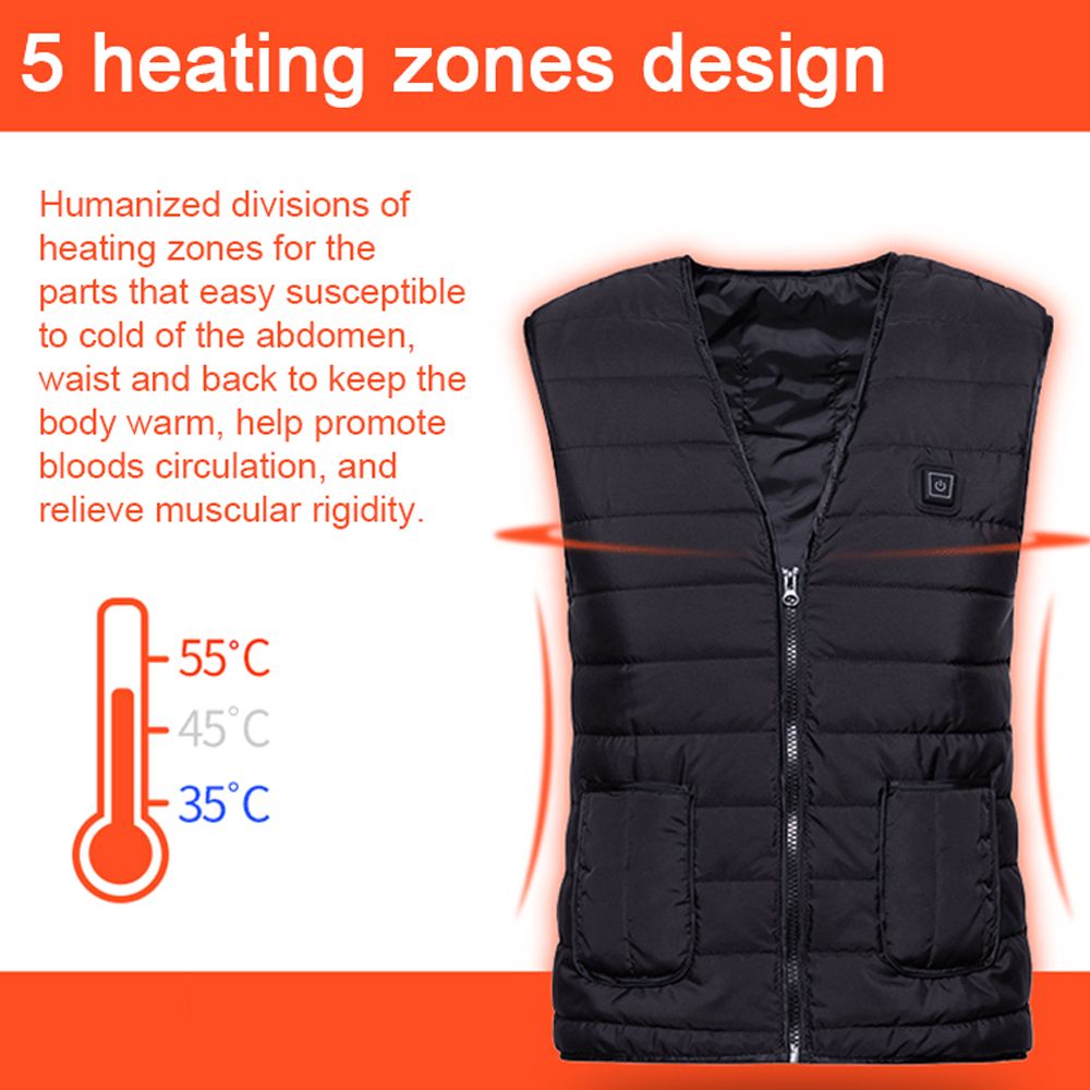 Washable Heated Vest Usb Cold-Proof Waistcoat Far Infrared