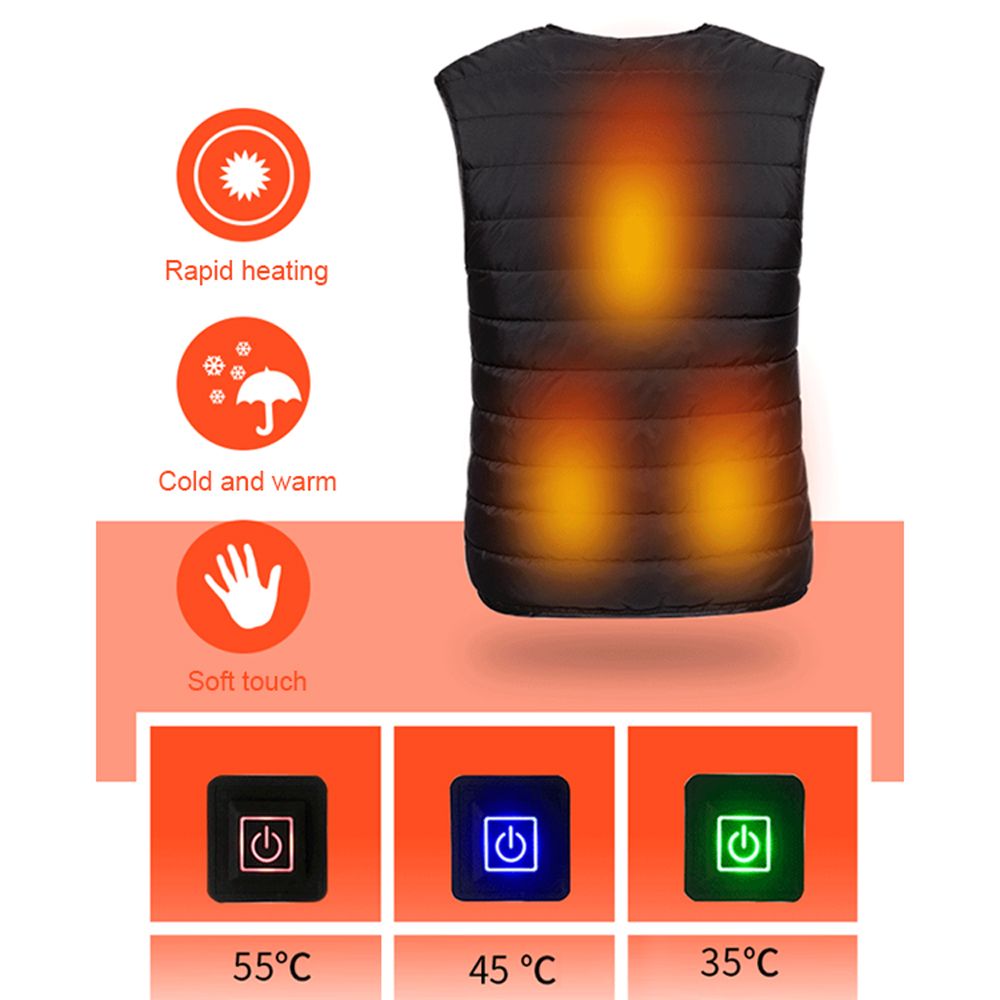 Washable Heated Vest Usb Cold-Proof Waistcoat Far Infrared