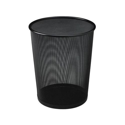 Steel Mesh Waste Basket - Black