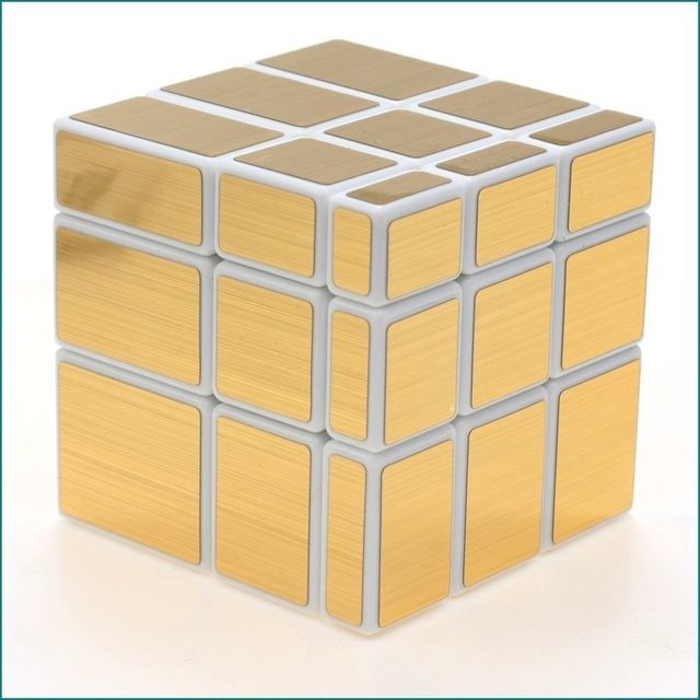 Mirror Bright And Smooth  Cube Children Educational Toys(Brushed Gold On White)