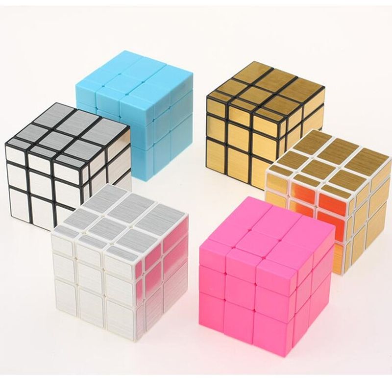 Mirror Bright And Smooth  Cube Children Educational Toys(Brushed Gold On White)