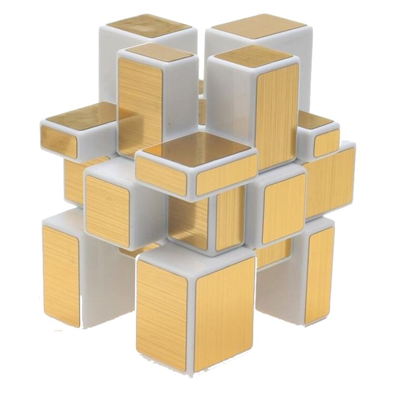 Mirror Bright And Smooth  Cube Children Educational Toys(Brushed Gold On White)