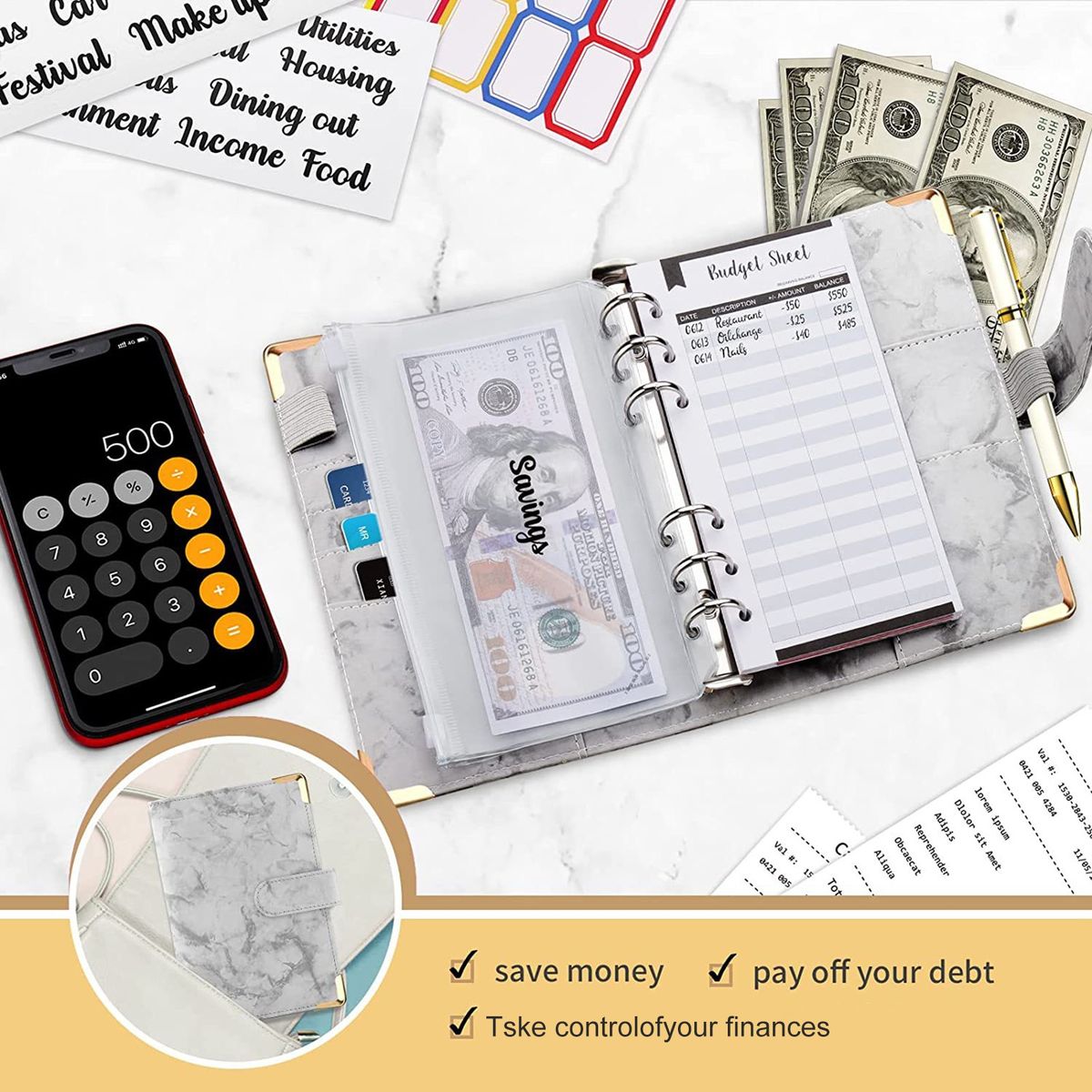 A6 Budget Planner Hidden Compartments Budget Binder G
