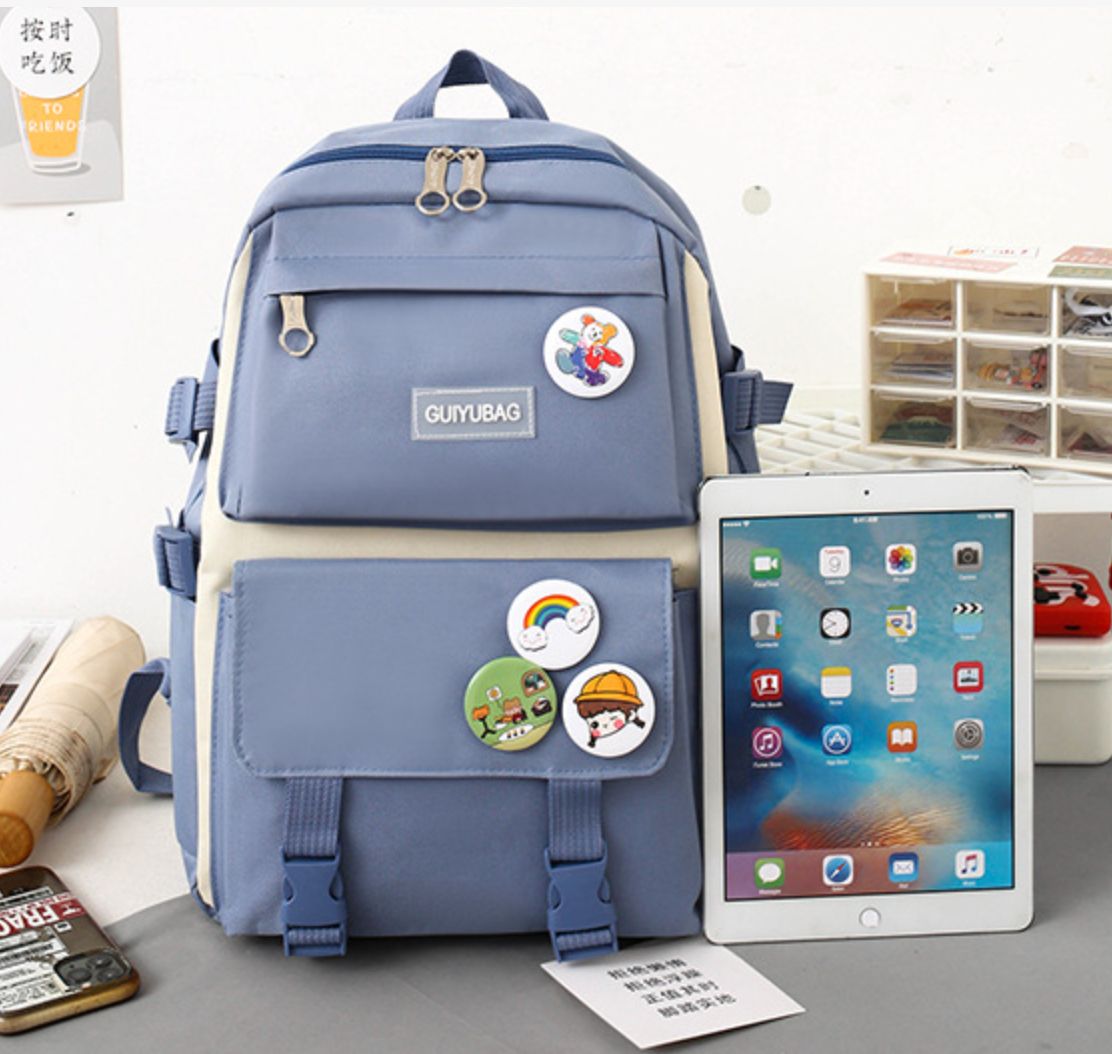 4 Pieces/set School Bag Teenager Women Backpack