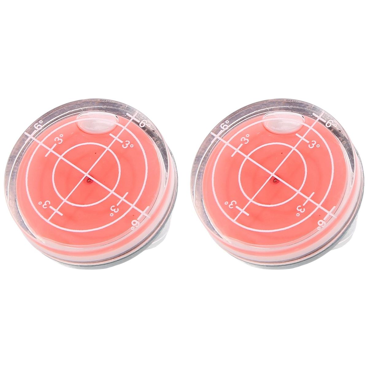 2Pcs Ball Markers Hat Clip Plastic Golf Putting Aid Round Bubble Level High Precision Reader