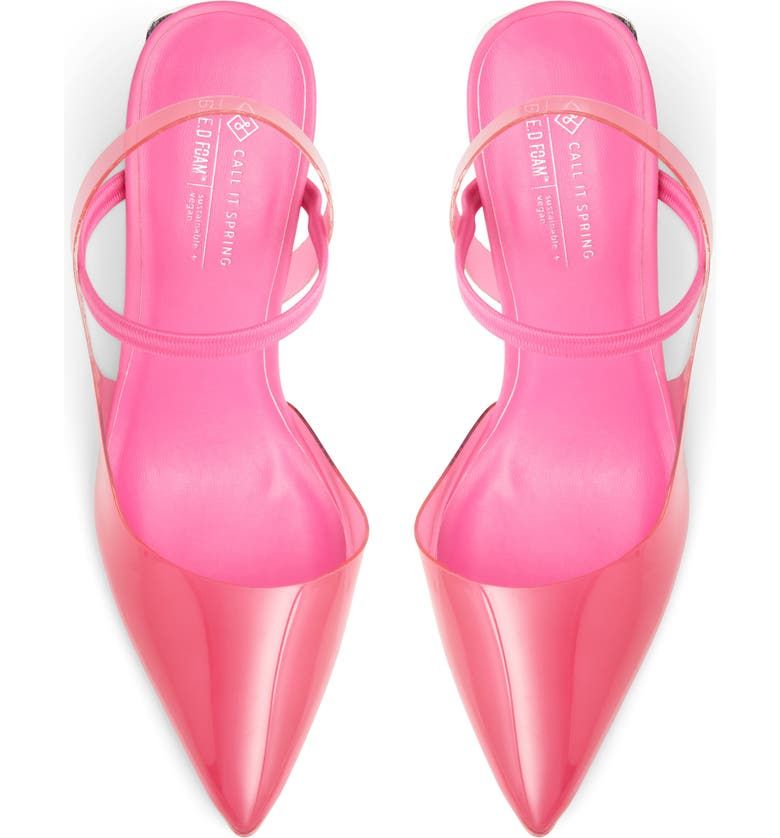 Yris Clear Slingback Pump - Bright Pink
