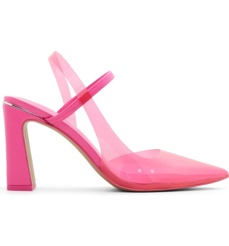 Yris Clear Slingback Pump - Bright Pink