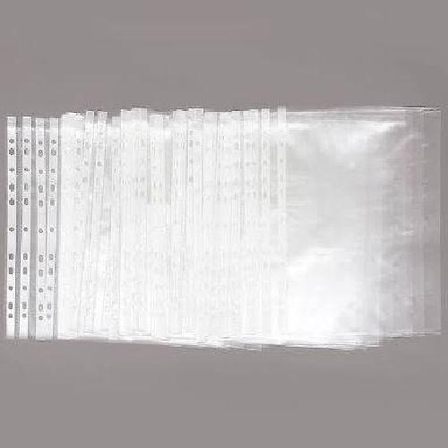 CLEAR PUNCHED POCKET FOLDER SHEET PROTECTOR 100 PIECES PER PACK.