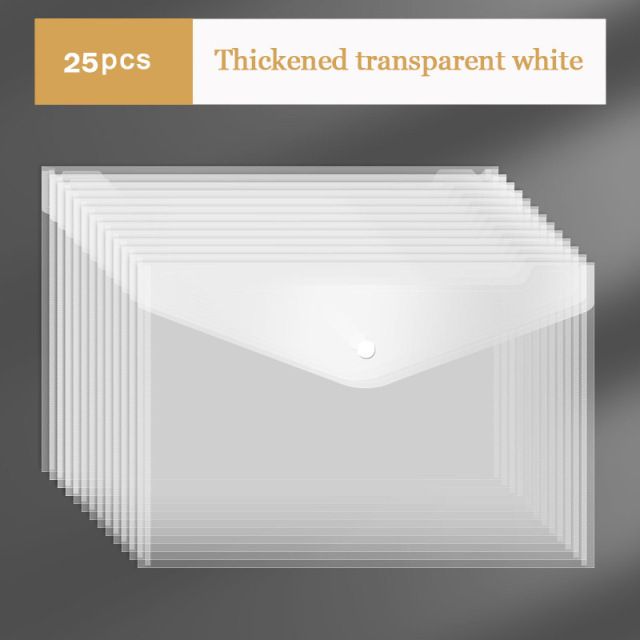 25pcs File Bag Transparent Plastic Folders