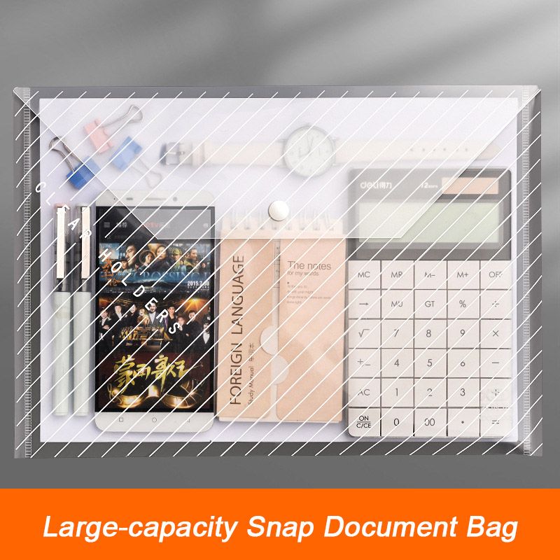 25pcs File Bag Transparent Plastic Folders