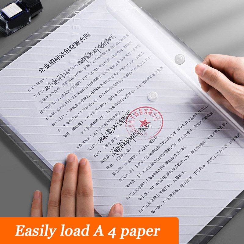 25pcs File Bag Transparent Plastic Folders