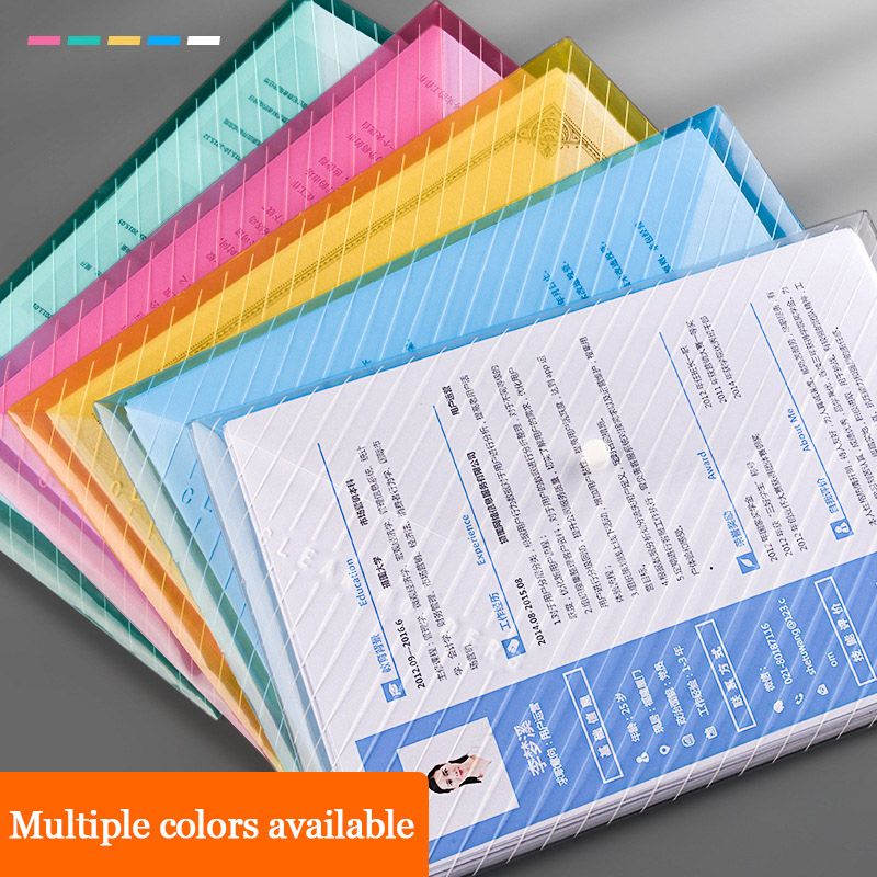 25pcs File Bag Transparent Plastic Folders