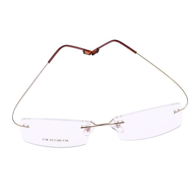 Metal Eyewear Frameless Spectacles Rimless Reading Glasses Half Gold