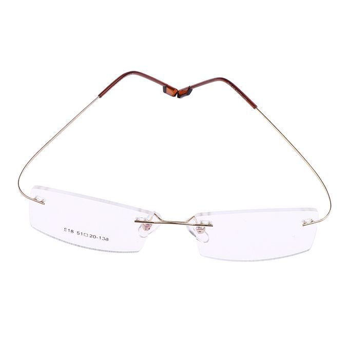 Metal Eyewear Frameless Spectacles Rimless Reading Glasses Half Gold