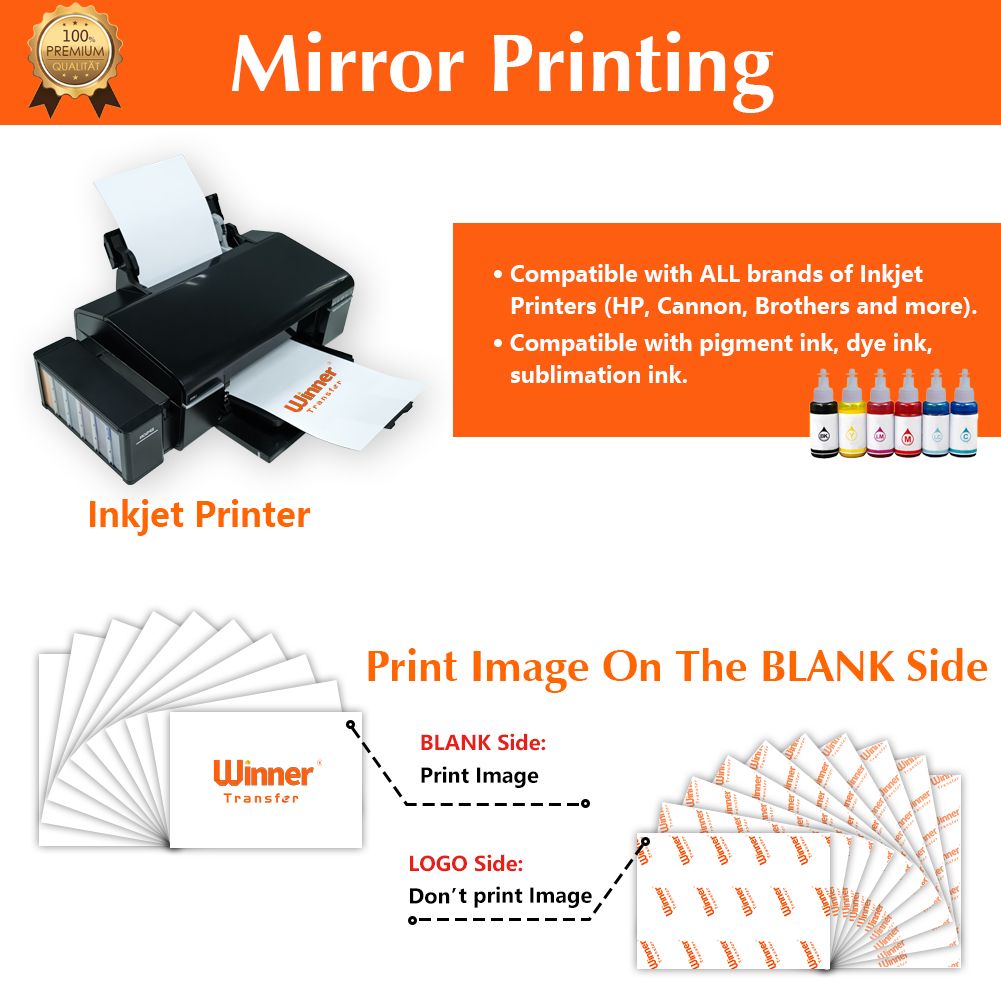 Inkjet Light Heat Transfer Paper Only For Professional Heat Press Machine 20pcs