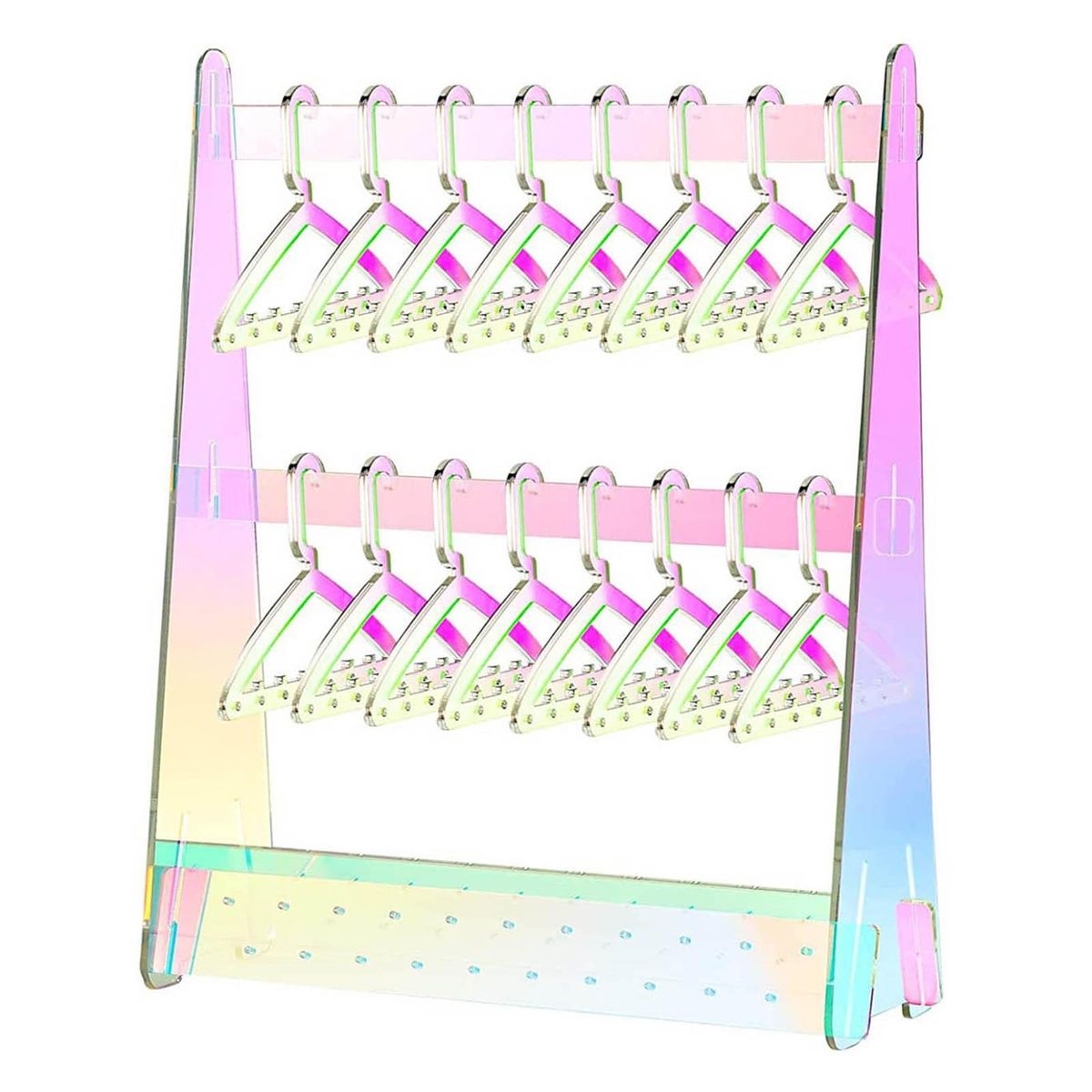 Jewelry Stand with Mini Hangers Acrylic Jewelry Storage Rack for Women Multicolor
