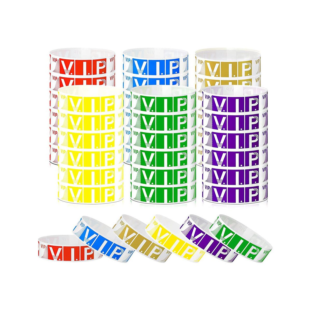 600 Pcs Paper Wristbands for Events,Waterproof Neon Colored