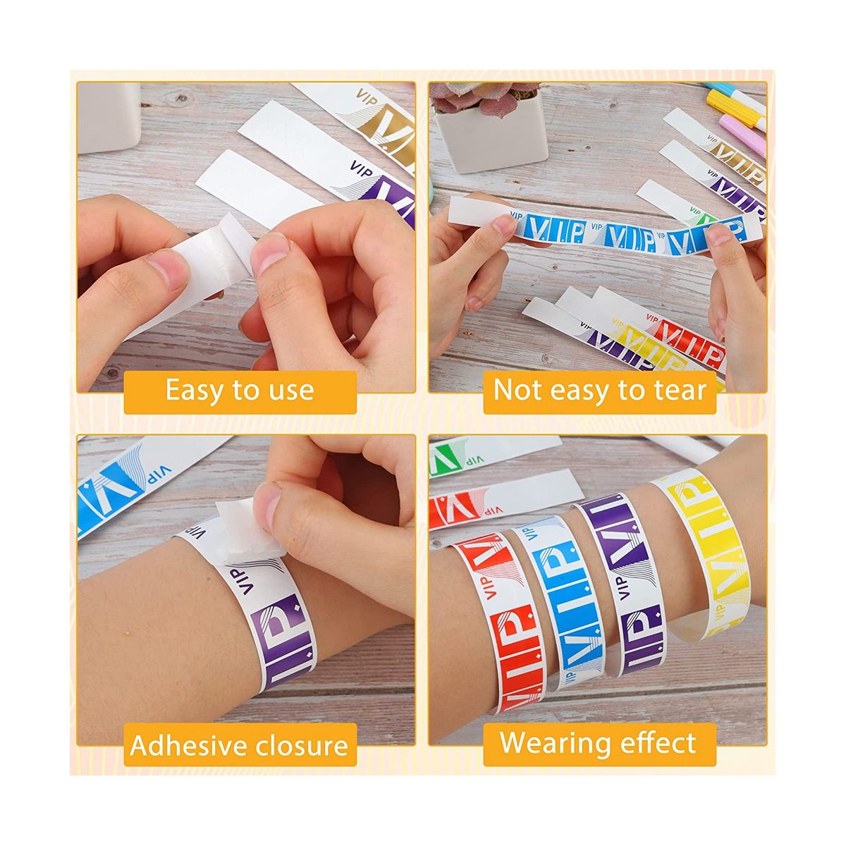 600 Pcs Paper Wristbands for Events,Waterproof Neon Colored