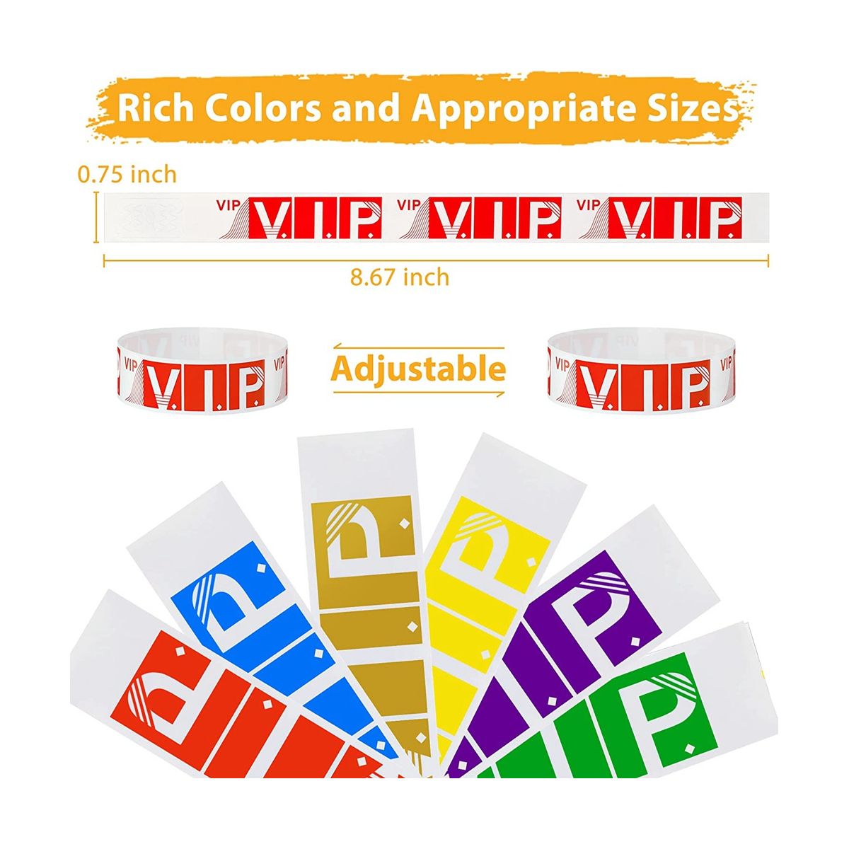 600 Pcs Paper Wristbands for Events,Waterproof Neon Colored