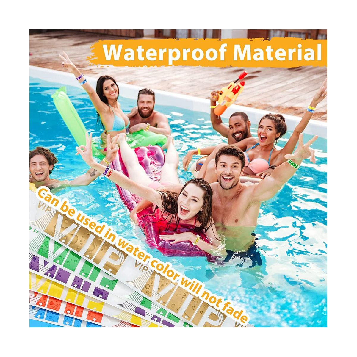 600 Pcs Paper Wristbands for Events,Waterproof Neon Colored