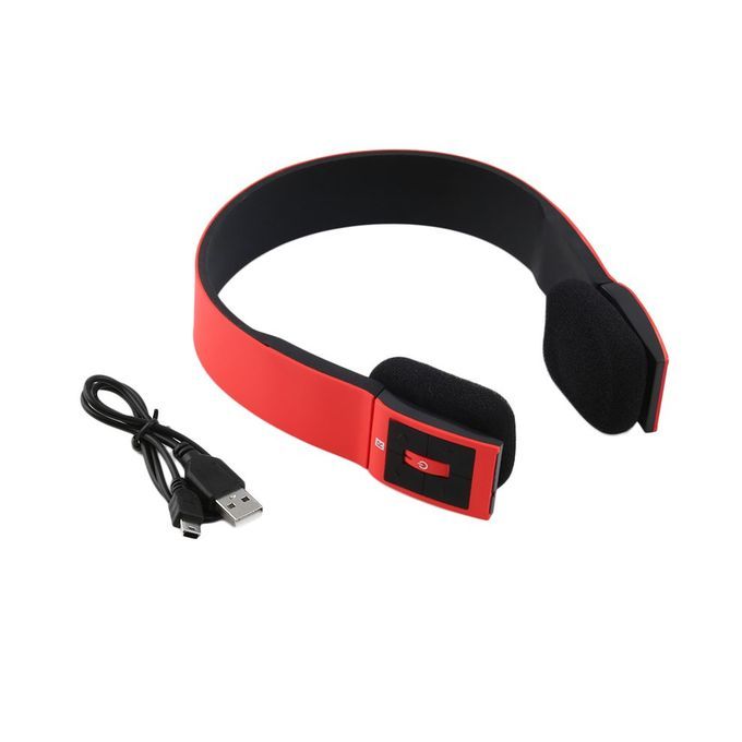 Wireless Sports Stereo Headset Headphone Mi  For Mobile Phones Notebooks-Red