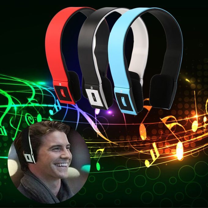 Wireless Sports Stereo Headset Headphone Mi  For Mobile Phones Notebooks-Red
