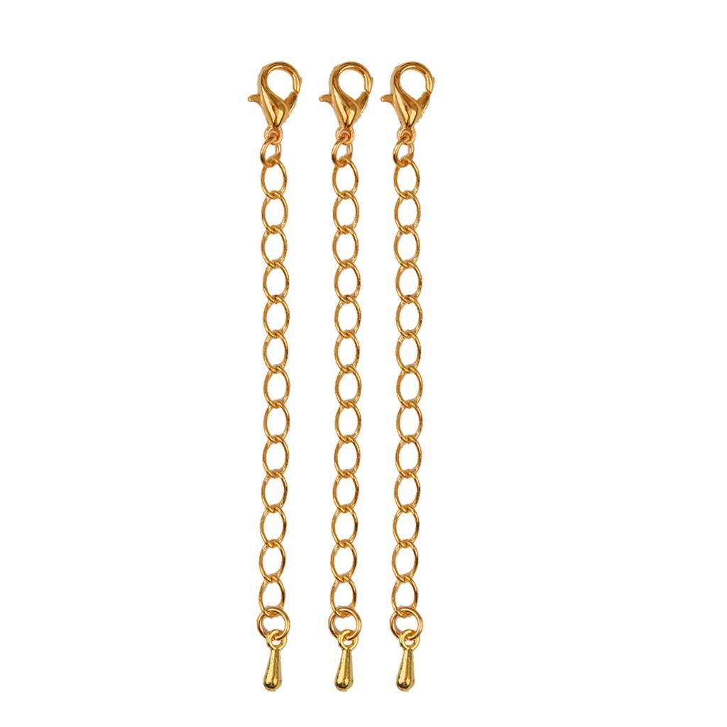 10x Alloy Necklace Accessories Extenders With Lobster Clasp Gold Gold