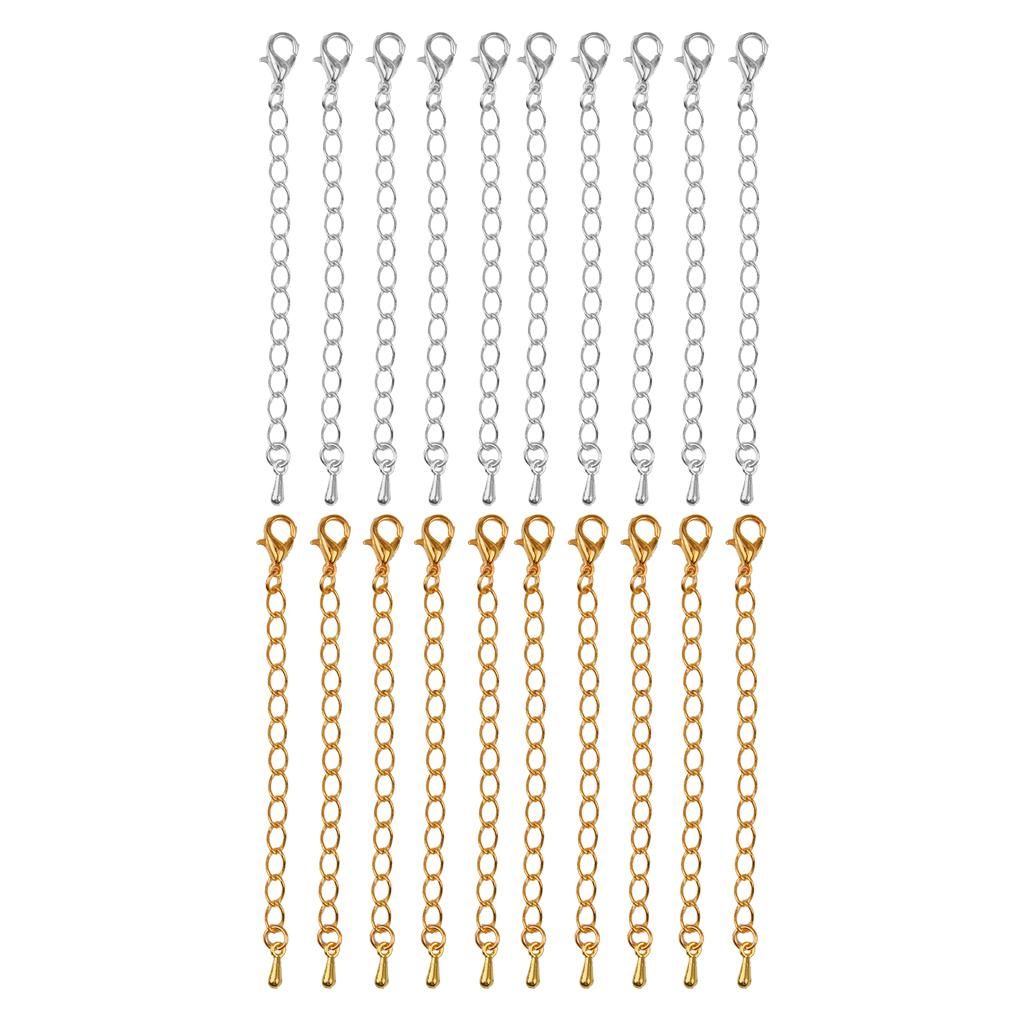 10x Alloy Necklace Accessories Extenders With Lobster Clasp Gold Gold