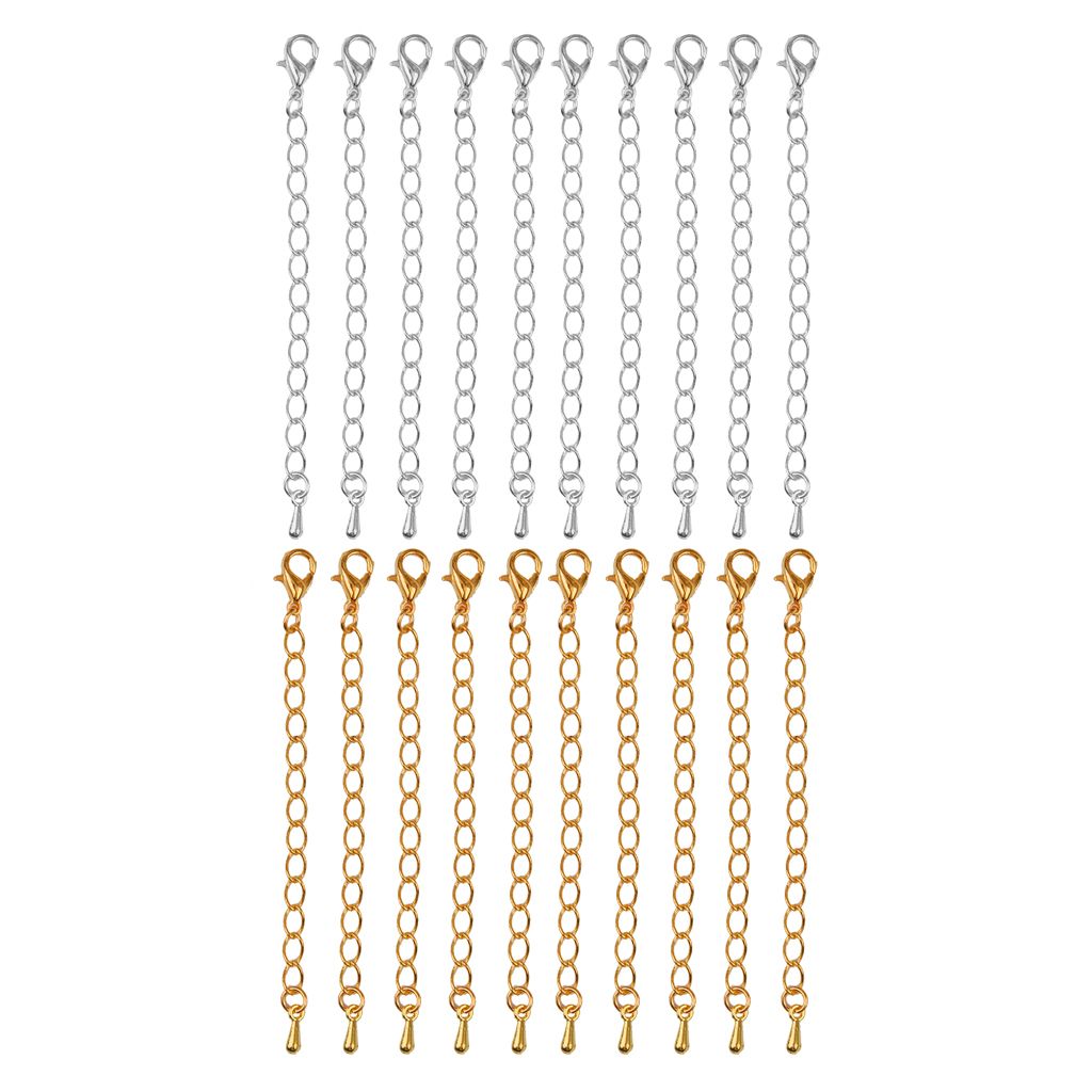 10x Alloy Necklace Accessories Extenders With Lobster Clasp Gold Gold