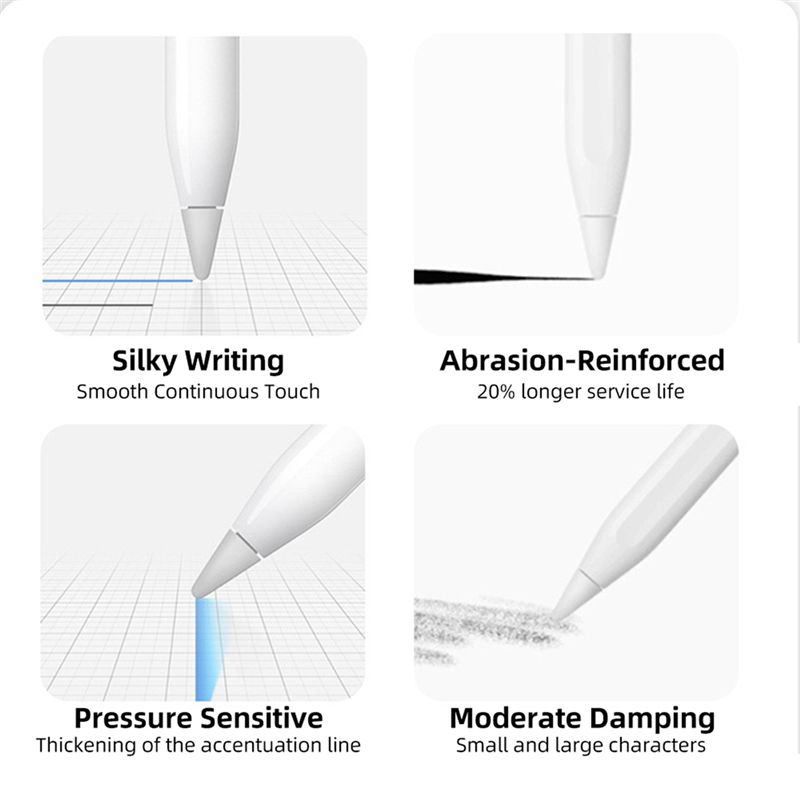 8 Pack Replacement Tip for Apple Pencil Nibs for Apple Pencil 1St & 2Nd Generation  White)