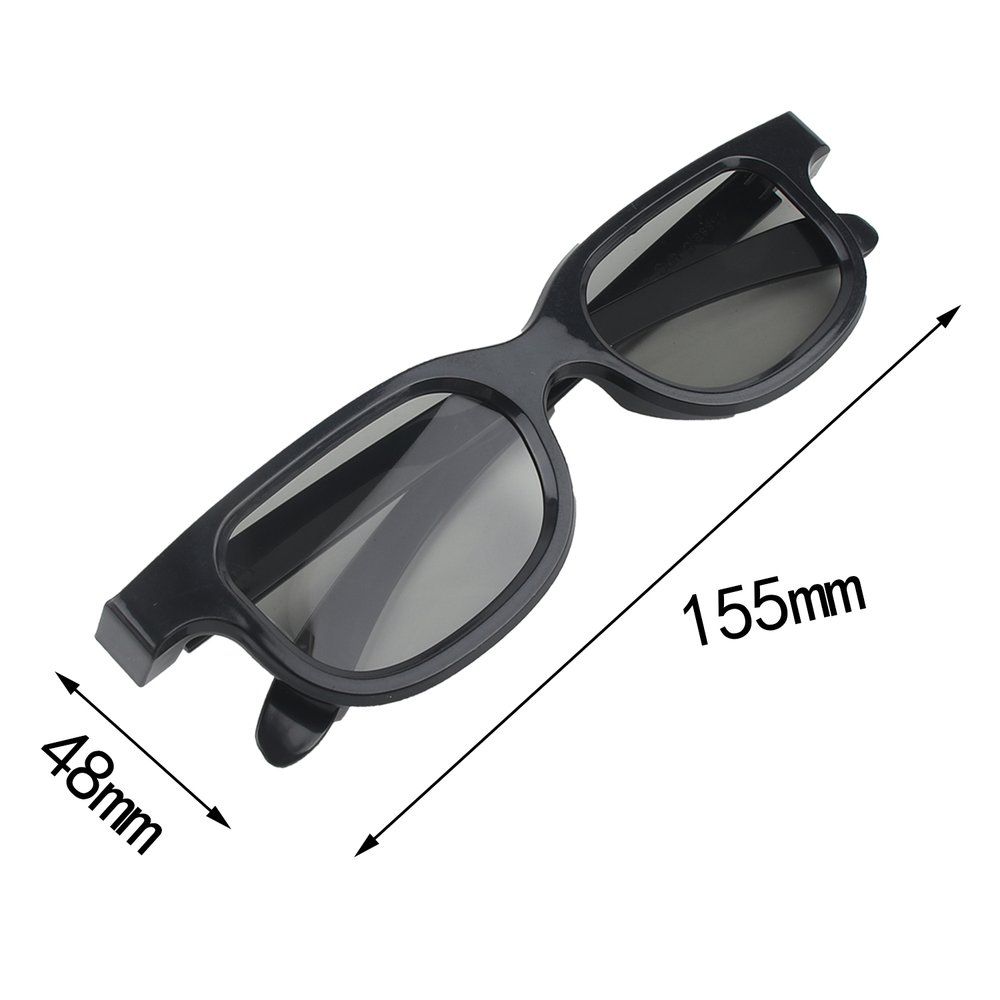 Circular Polarizing Passive Woman Man 3D Movie Glasses For TV Cinemas Black