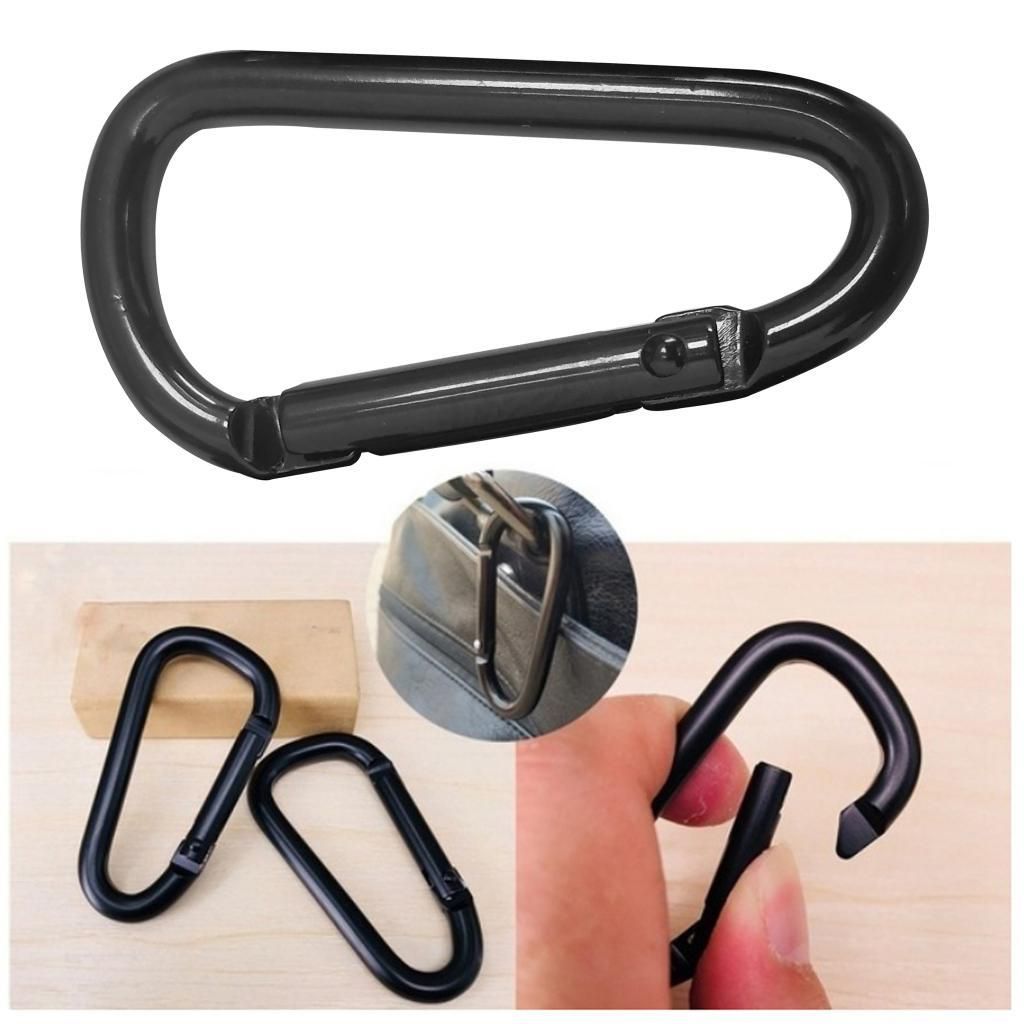 D Shape Carabiner Clip Clasp Spring Hook Keyring Buckle Carabina 1pcs